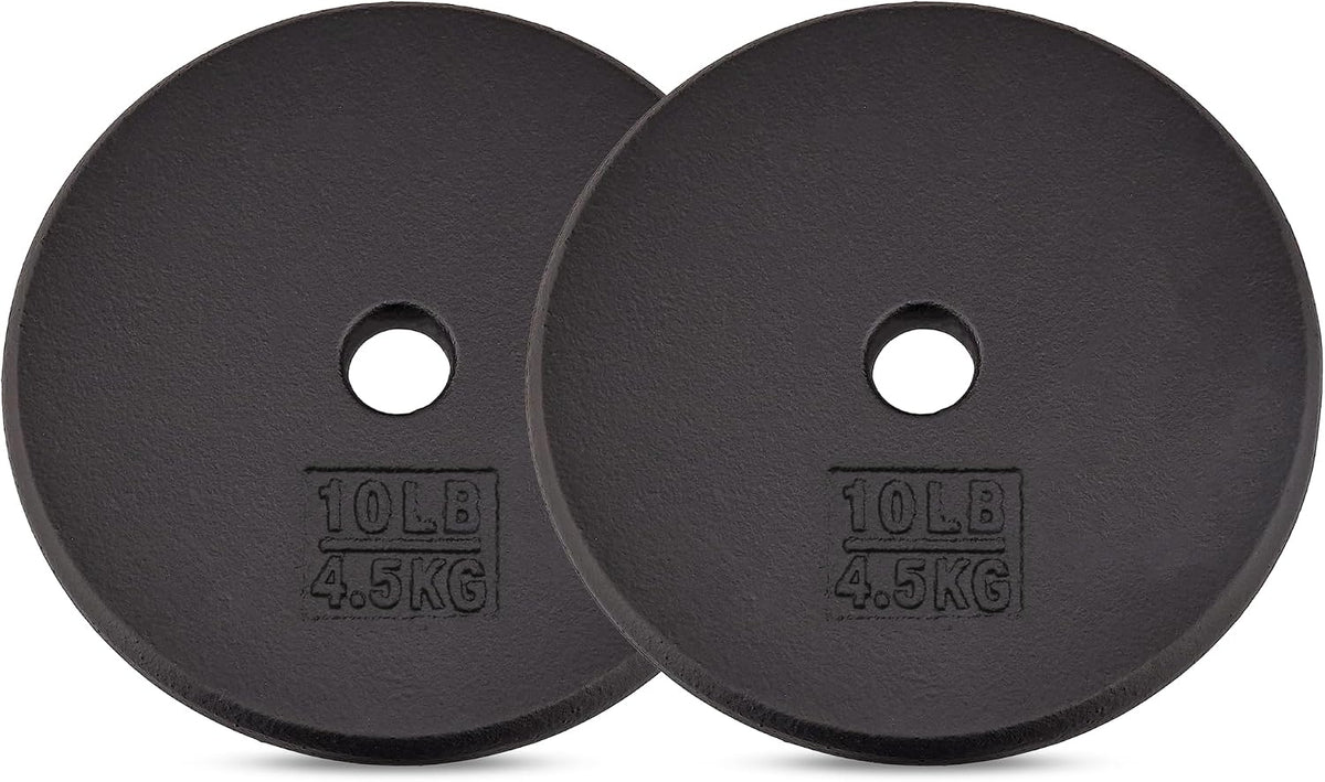 Yes4All Standard 1" Cast Iron Weight Plate - Ideal for Strength Training - Multiple Weight: 5LB to 25LB (Single & Set of 4)