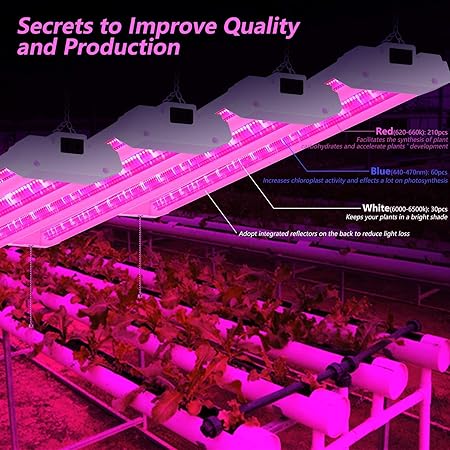 ANTLUX 4ft LED Grow Lights 50W Full Spectrum Integrated Growing Lamp Fixtures for Greenhouse Hydroponic Indoor Plant Seedling Veg and Flower, Plug in, ONOff Pull Chain Included