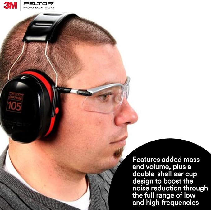 3M Peltor Optime 105 Earmuffs, Hearing Conservation (Pack of 1)