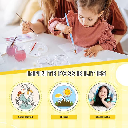 Happiza 50pcs Acrylic Clear Button Pins, 2.17 Inch DIY Button Badges, Custom Blank Photo Buttons Pins Badges for Personalized Crafts Supplies