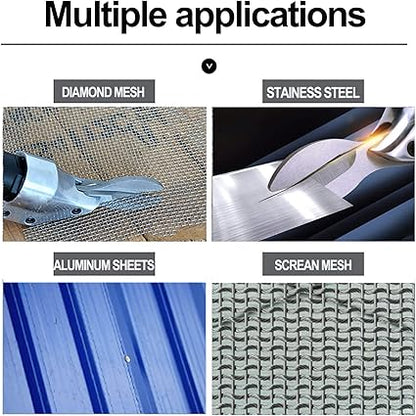 Pneumatic Scissors, 14in Air Shears, 2500rmp Pneumatic Metal Cutter Steel Straight Blade Scissors, for for Iron, Aluminum Sheet, Screen Mesh Hardware Processing (QJ-5807)