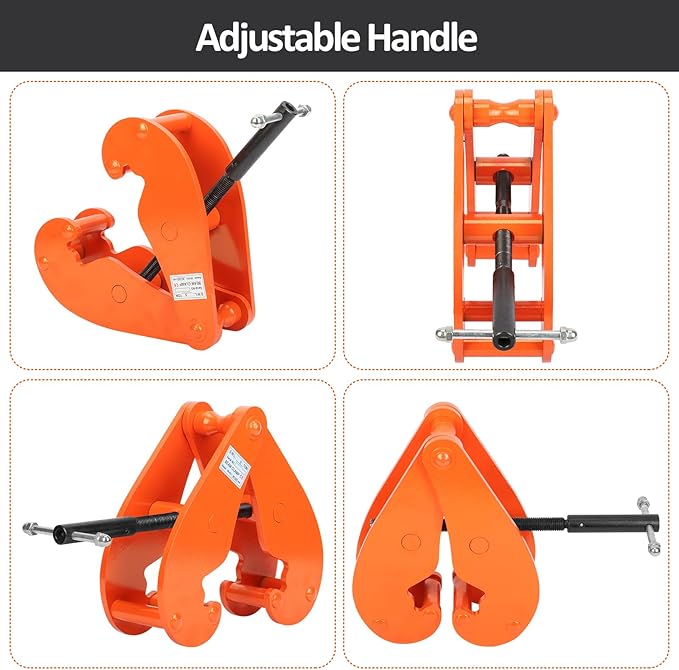 Nisorpa 11000lbs5 Ton Beam Clamp, Heavy Duty Vertical Beam Clamp, 3.14-12.59 Inch Adjustable Opening Range, Working Load Capacity I Beam Lifting Clamp for Rigging Heavy Duty Steel Beam Clamp Tool