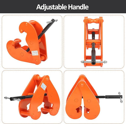 Nisorpa 11000lbs5 Ton Beam Clamp, Heavy Duty Vertical Beam Clamp, 3.14-12.59 Inch Adjustable Opening Range, Working Load Capacity I Beam Lifting Clamp for Rigging Heavy Duty Steel Beam Clamp Tool