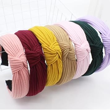 Knotted Headband for Women Fashion Knitted Fabric Hairhoop High Skull Wide Headband for Face Washing