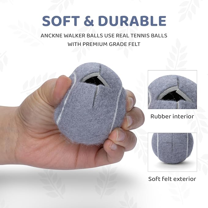 Walker Tennis Balls Precut Tennis Balls for Walkers 4PCS Walkers Legs Universal Precut Glide Balls, Heavy Duty Long Lasting Felt Pad Glide Coverings for Furniture Legs and Floor Protection
