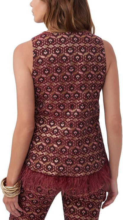 Size 0, Color Blue And Gold Trina Turk Women's ENA Top.