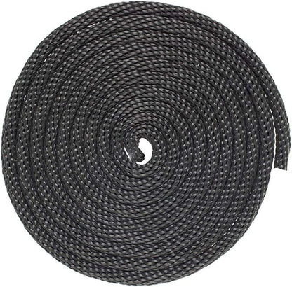 Solid Braid Nylon Rope - 12 Inch x 10 Feet - Black