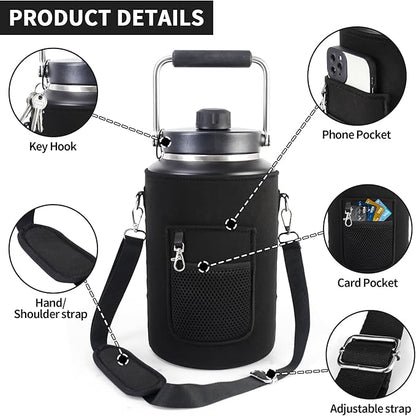 1 Gallon Jug Holder Compatible with Yeti/RTIC One Gallon Jugs, Carrier/Pouch Sleeve for Outdoor Camping, Hiking,Gym
