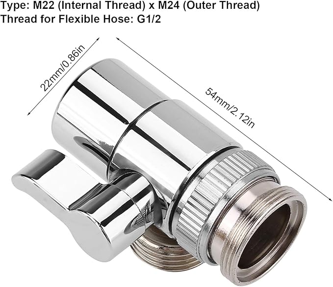 Fdit Faucet Diverter Basin Sink Water Tap Switch Valve Brass Shower Head Shut-Off Valve for Bathroom Kitchen Washing Basin