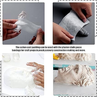 Nuanchu 6 Rolls Cast Padding Soft Individual Pack Padding Use with Plaster Cloth Gauze Bandage for Halloween Wrap Bandage Art Projects, Body Casts, Mask Making, Hobby Craft(4 Inch X 8.8 ft)