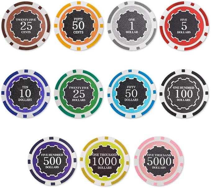 Eclipse 14-gram Poker Chips (25-pack - $1000) - Heavyweight Clay Composite