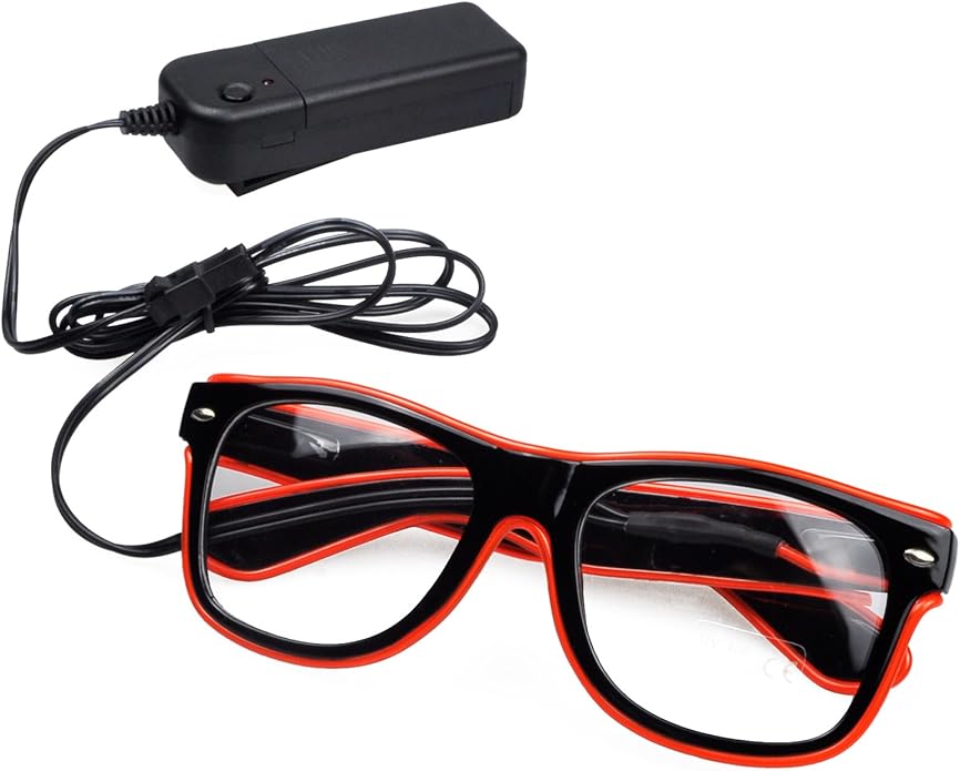 Aquat Light up EL Wire Neon Rave Glasses Glow Flashing LED Sunglasses Costumes for Party, EDM, Halloween RB01