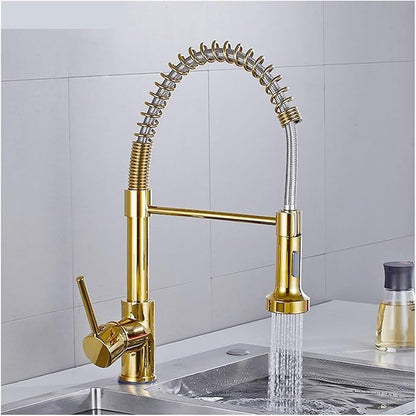 Kitchen Faucet Pull Out Sprayer Countertop Mount Matte Black Mixer Faucet 360 Degree Swivel Kitchen Sink Hot and Cold Water Faucet