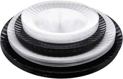 Party Essentials Deluxe Quality Hard Plastic 7.5-Inch Round PartySalad Plates, Clear, 24 Count