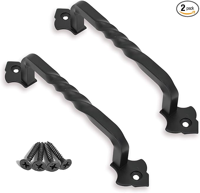 OVOV 2 Pack Barn Door Pull Handle Hardware for Wooden Garden Gate Shed Cabinet Door (5inch)