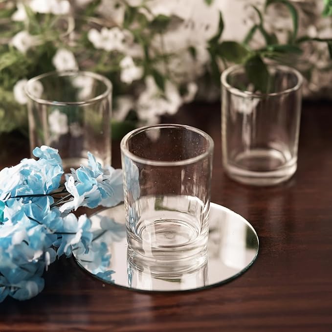 WGV Tea Light Votive Candle Holder 2x2.4, Clear Tiny Utility Cylinder Glass Vase, Small Planter Terrarium for Home Accent Decor, 1 Pc