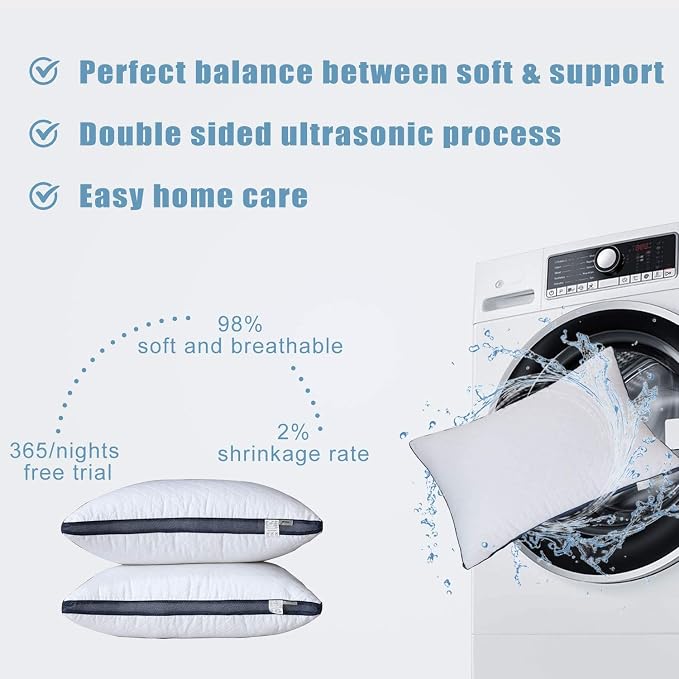 Meoflaw Pillows for Sleeping, Single, Luxury Hotel Pillows Queen Size (Queen)