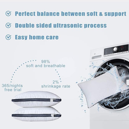 Meoflaw Pillows for Sleeping, Single, Luxury Hotel Pillows Queen Size (Queen)