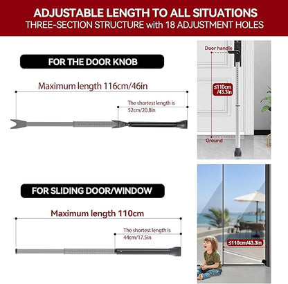 AceMining Upgraded Door Security Bar  Sliding Patio Bar, Heavy Duty Stoppers Adjustable Jammer for Home, Apartment, Travel (1 Pack,White)