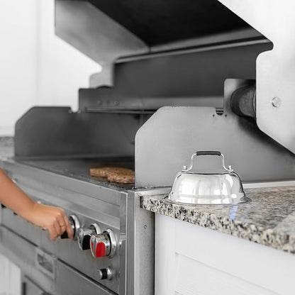 Outset Burger Cheese Melting Dome for Grill, Griddle, and Stovetop, Stainless Steel