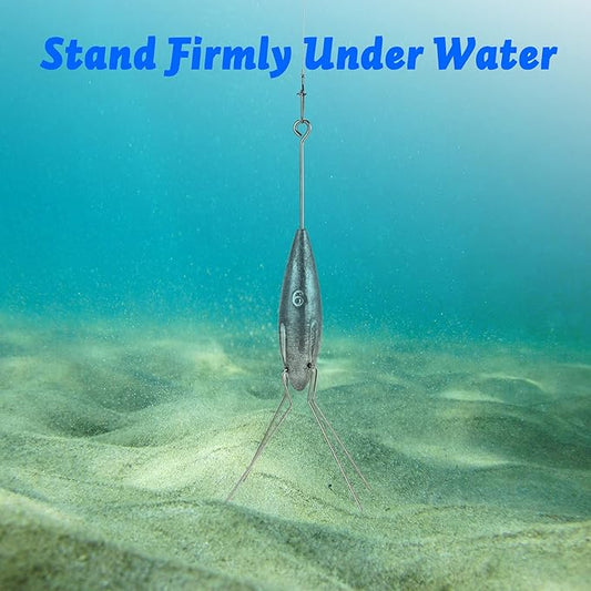 Dr.Fish 5 Pack Sputnik Sinker Spider Sinker 2oz-10oz Surf Fishing Lead Weight Pyramid Saltwater Beach Casting Sea Fishing