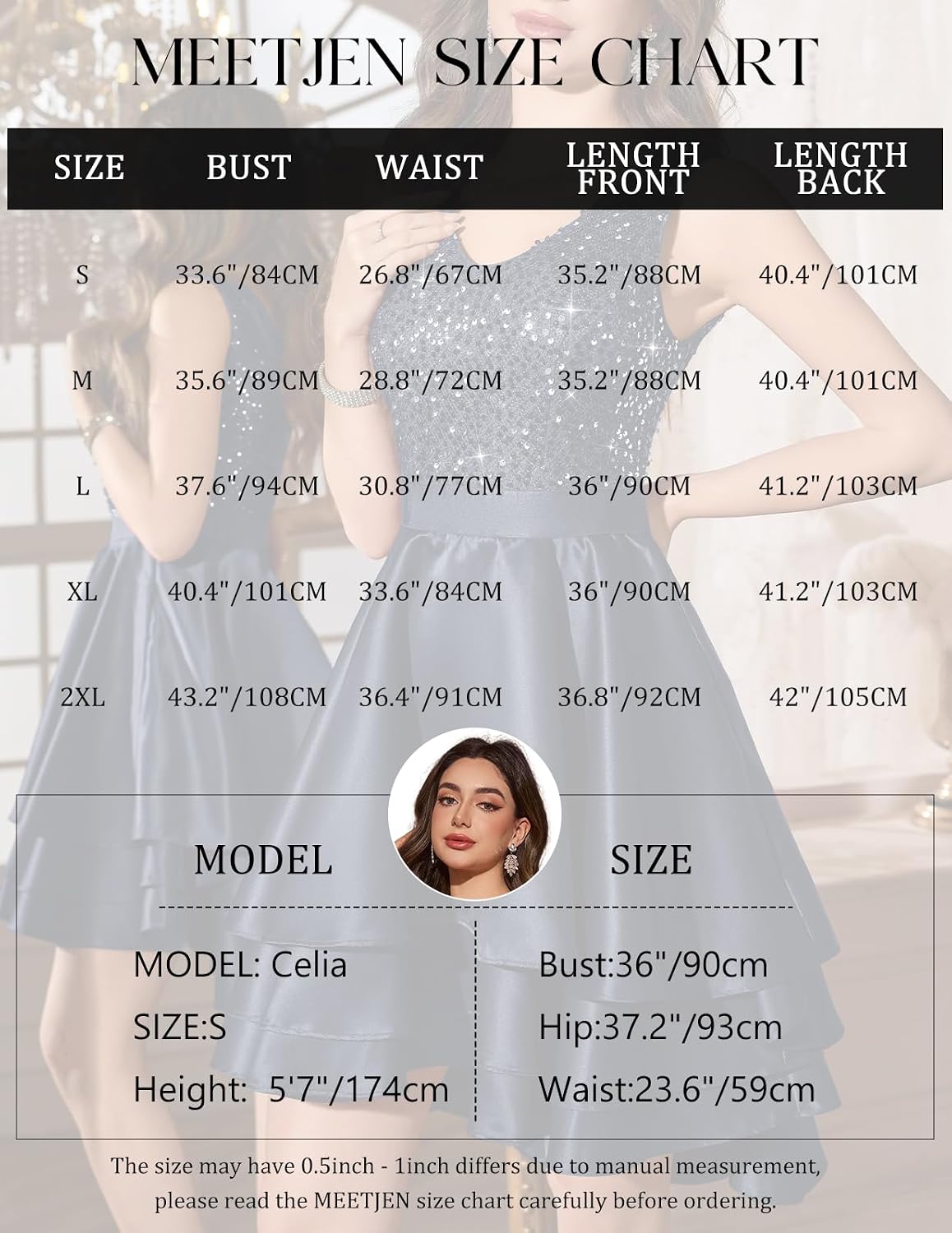 Shimmering sequin dress with satin skirt perfect for formal occasions; flattering A-line silhouette.