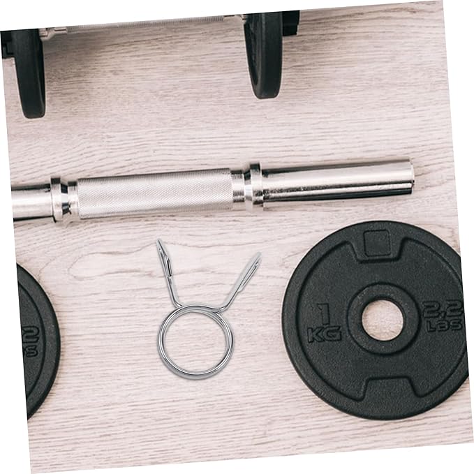 Yardwe Barbell Clamps Ergonomic Dumbbell Clips Quick Attachment for Weightlifting Fit for Gym Equipment Spring Clip Collars for Strength Training