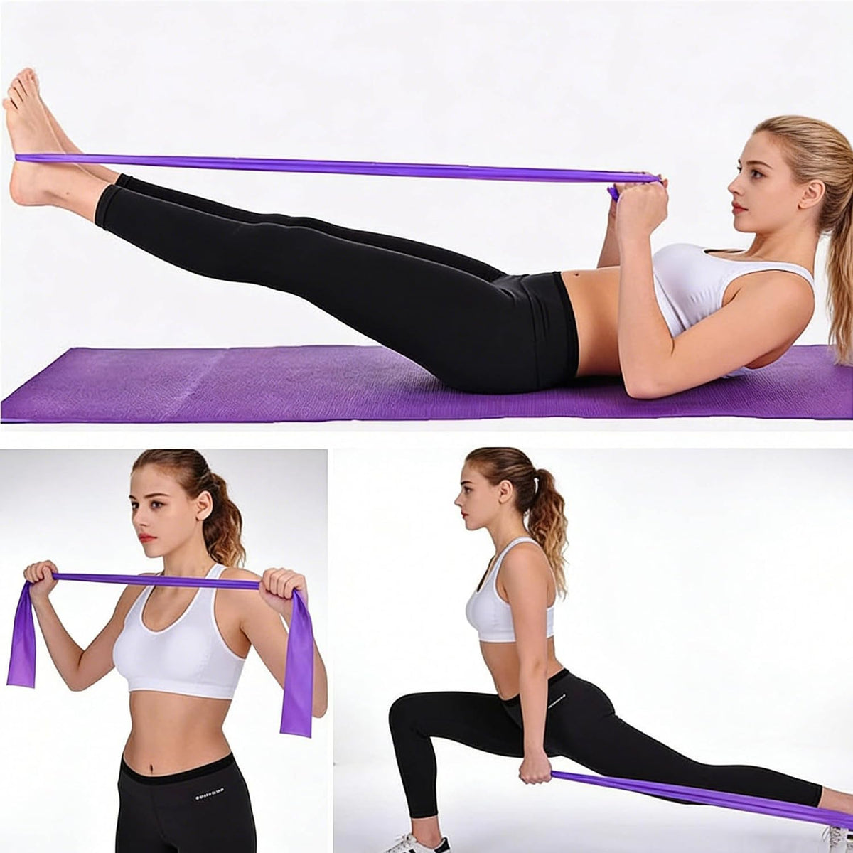 Resistance Bands Elastic Exercise Set, Multi-Resistance for Pilates, Home Gym, Outdoor Fitness and Strength Training ( Medium )