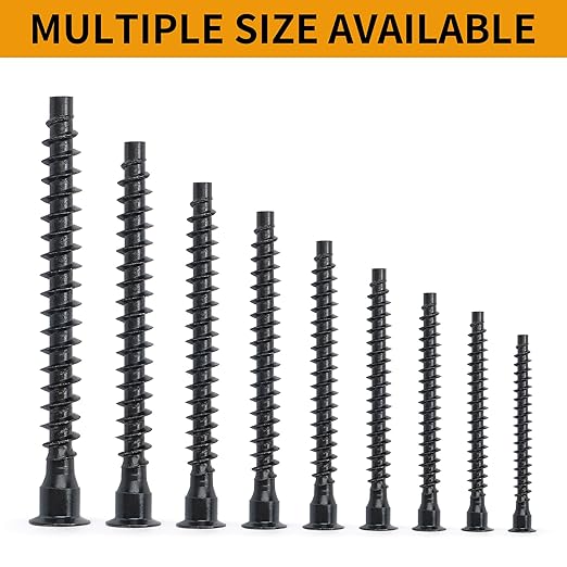 M7 x 40mm Confirmat Screws Black 20 PCs, Hex Socket Drive Countersunk Furniture Connecting Self-Tapping Screw Set Carbon Steel Zinc Plated