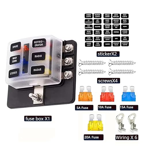 Car 6 Way 8 Way Blade Fuse Terminal Block Auto Track Fuse Holder Box with Light(ONLY Blade Fuse 1_Standard)