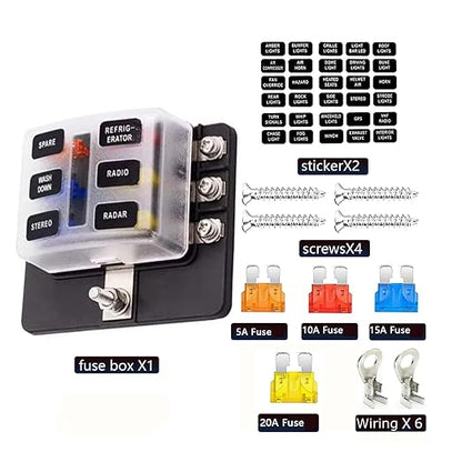 Car 6 Way 8 Way Blade Fuse Terminal Block Auto Track Fuse Holder Box with Light(ONLY Blade Fuse 1_Standard)