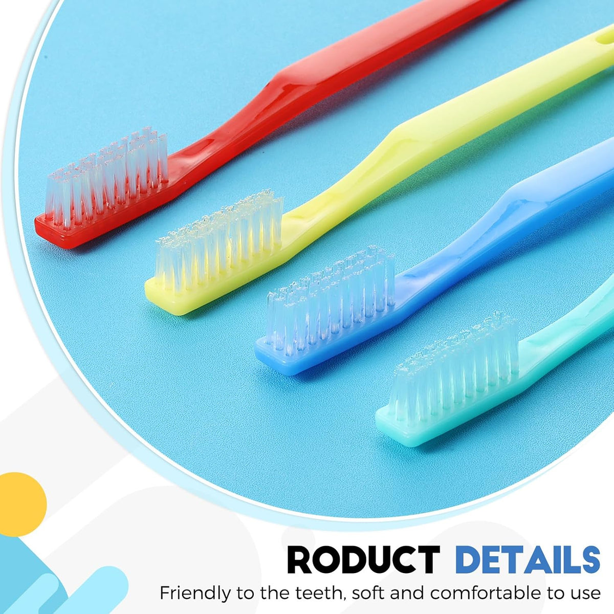 Chengu 15 Pack Individually Wrapped Disposable Toothbrush Bulk Single Use Toothbrush with Soft Bristle for Women Men Adult Hotels Guest Travel Donation(Multicolor)