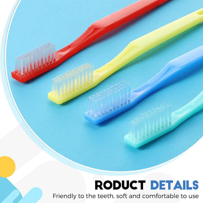 Chengu 15 Pack Individually Wrapped Disposable Toothbrush Bulk Single Use Toothbrush with Soft Bristle for Women Men Adult Hotels Guest Travel Donation(Multicolor)