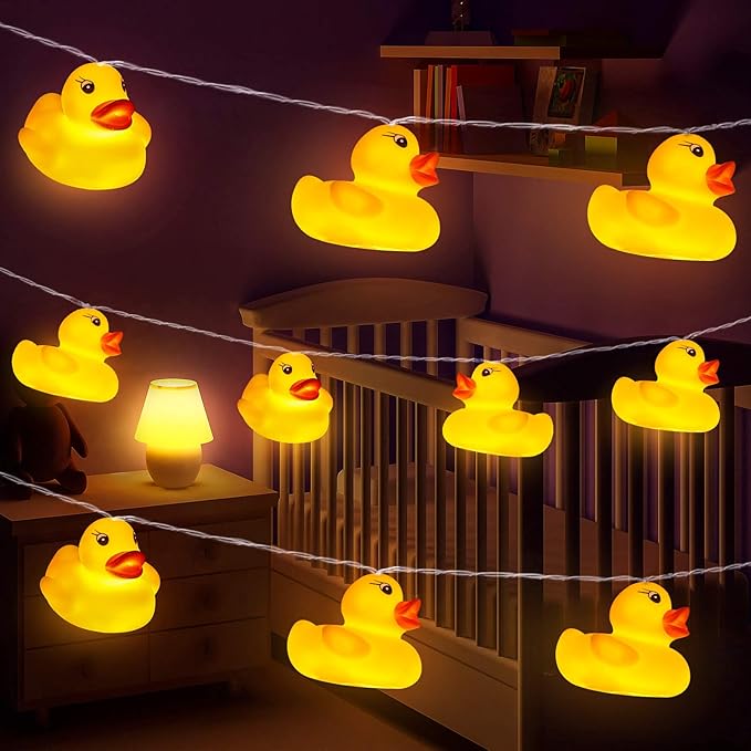 AceList 20 LED Children's Room LED String Lights for Holiday Wall Window Tree Decorative Party Yard Garden Kids Bedroom Living Dorm Uses Squeeze Sound Squeaky - Duck