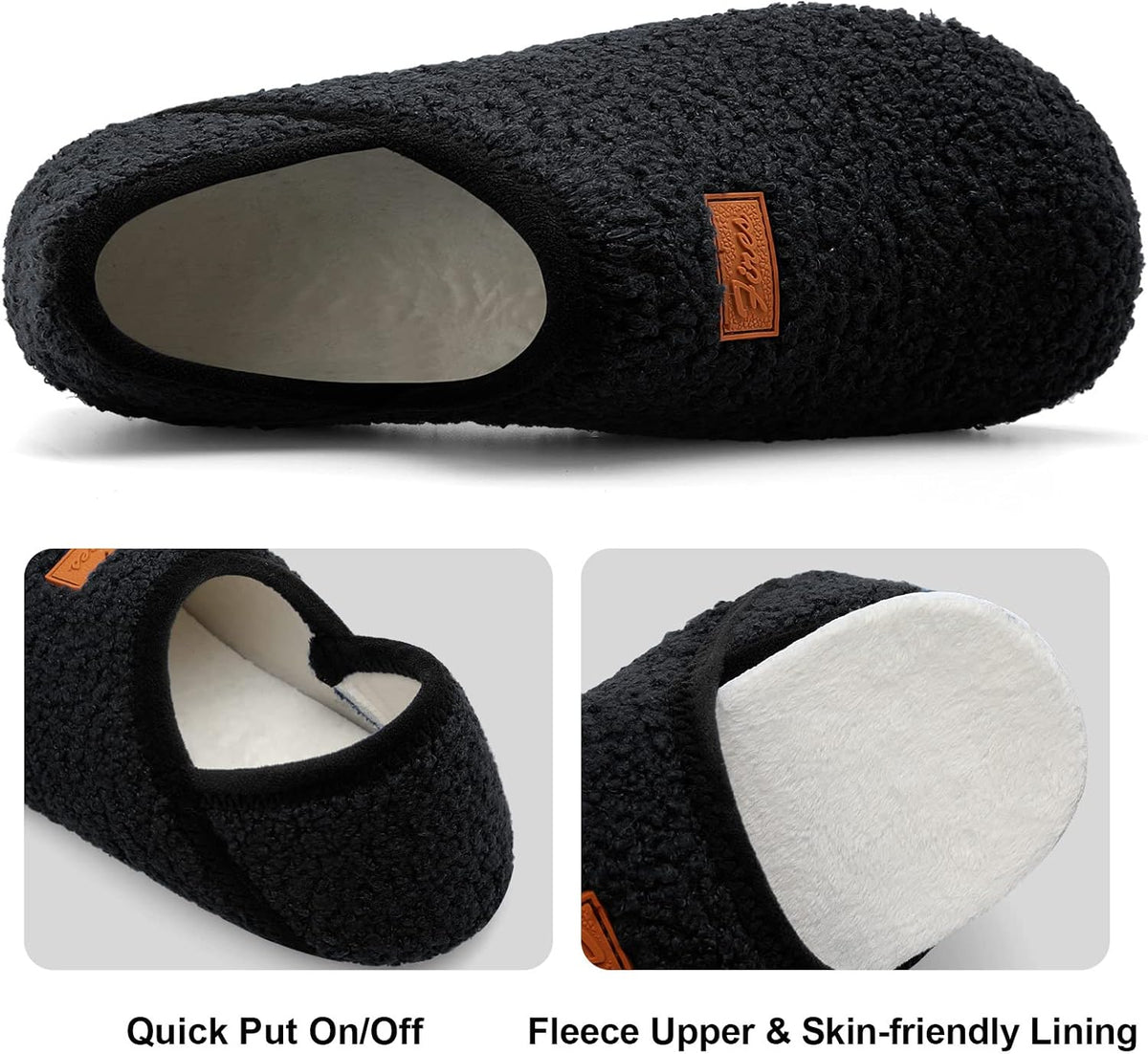 Womens Mens Slippers with Rubber Sole Soft-Lightweight House Slipper Socks Around House Shoes Non Slip Indoor/Outdoor