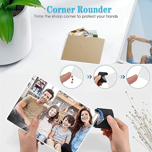 YUENTOEN Paper Corner Rounder, 4mm Corner Cutter Punch Tool for Paper Crafts, Photo, Cardstock, DIY Projects, Laminate, Card Making and Scrapbooking(Black)