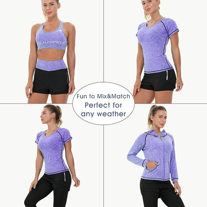 Women Workout Clothes Set 5 PCS Exercise Athletic Outfits Set