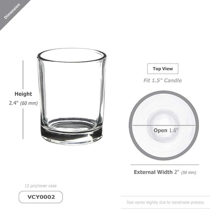 WGV Tea Light Votive Candle Holder 2x2.4, Clear Tiny Utility Cylinder Glass Vase, Small Planter Terrarium for Home Accent Decor, 1 Pc