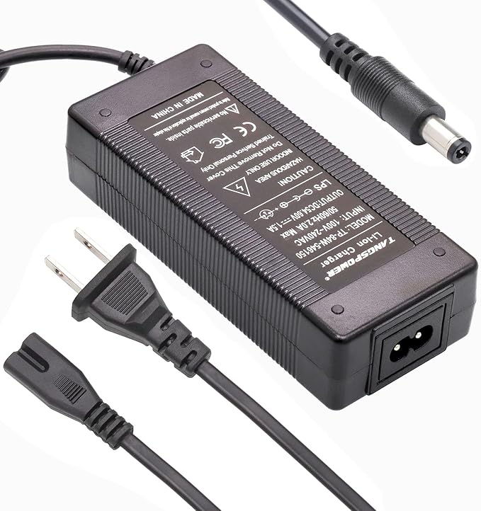 48v Battery Charger 54.6V 48Volt Power Supply Adapter Charger for Rad Battery 48 Volt DC 5.5 Round 13S Lithium Replacement Charge