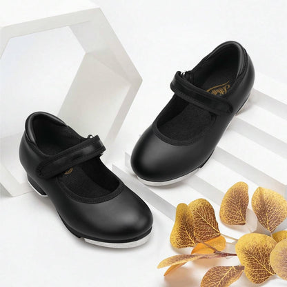 Stelle Tap Shoes for Girls Toddler Boys Dance Shoes | Easy-clean design, Rounded toe, Padded heel collar, Clear tap sound, Cushioned insole, Hook-and-loop strap
