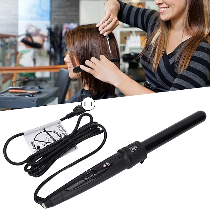 Curling Iron Wand, Ceramic 5 in 1 Curling Wand Set Interchangeable 5 Different Barrels Quickly Heating Temperature Adjustable for All Hair Types for me Use U.S. regulations2213