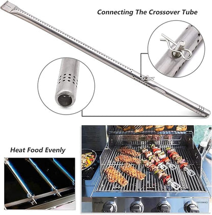 Criditpid Grill Replacement Parts for Charbroil Advantage 4 Burner 463344116, 463343819, 466344116 Models, Stainless Steel Grill Burners, Heat Plate Shields, Crossover Tubes and Ignitors