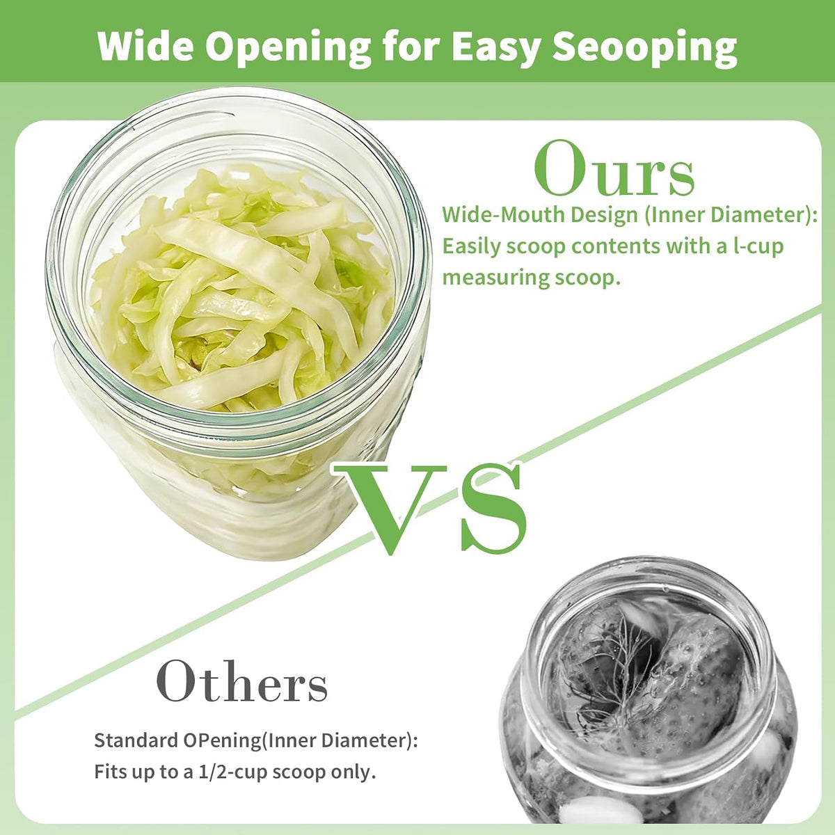 2 Pack 32oz Wide Mouth Mason Jar Ferment Kit Jars Included Lids, (No Accessories Included)