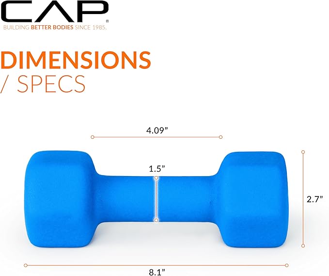 CAP Barbell Neoprene Dumbbell Weights Pairs  Sets  Multiple Colors