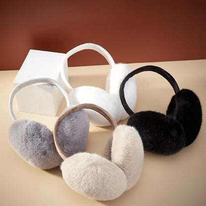Earmuffs Cute Dense Faux rabbit Fur Creative Warm Ear Warmer Furry Winter Outdoor EarMuffs Foldable Ear Warmer Unique Gifts