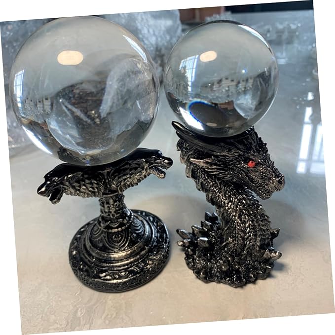 PRETYZOOM Dragon Centerpiece Resin Resin Sculpture Crystal Ball Display Stand Home Office Decor