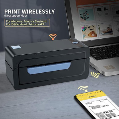 JADENS Bluetooth Thermal Shipping Label Printer  Wireless 4x6 Shipping Label Printer, Compatible with AndroidiPhone and Windows, Widely Used for Ebay, , Shopify, Etsy, USPS