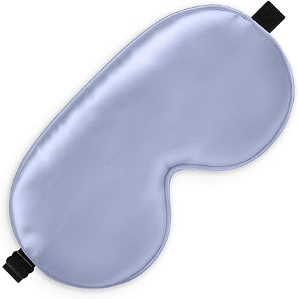 Sleep Mask, Silk Eye Mask for Sleeping with Adjustable Strap, Blindfold Eyeshade for Men/Women, Comfortable Soft Eye Cover Eyeshade for Night Sleep (Light Purple)
