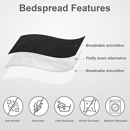 Hansleep White Quilt Queen Size - Baroque Ultrasonic All Season Bedspread Queen, Soft Lightweight Coverlet Bedding Set, 3 Piece (1 Quilt, 2 Pillow Shams)