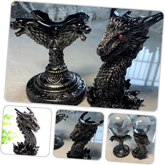 PRETYZOOM Dragon Centerpiece Resin Resin Sculpture Crystal Ball Display Stand Home Office Decor